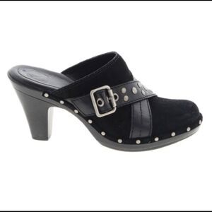 NURTURE black suede becca‎ studded mules